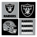 Las Vegas Raiders Ceramic Coasters Set, 4pcs with Wood Caddy