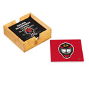 Chicago Blackhawks Ceramic Coasters Set, 4pcs with Wood Caddy