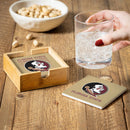Florida State University Ceramic Coasters Set, 4pcs with Wood Caddy
