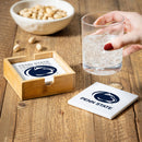 Penn State Ceramic Coasters Set, 4pcs with Wood Caddy
