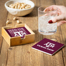 Texas A&M Ceramic Coasters Set, 4pcs with Wood Caddy