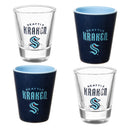 Seattle Kraken 4-Piece Ceramic and Glass 2oz. Cup Set