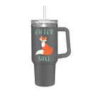 Oh For Fox Sake Canyon Cup, Double Wall Stainless Steel w/ Straw, 40oz, Gift Box