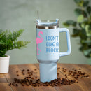I Don't Give A Flock Flamingo Canyon Cup, Double Wall Stainless Steel w/ Straw, 40oz, Gift Box