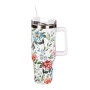 Floral Dance Canyon Cup, Double Wall Stainless Steel w/ Straw, 40oz, Gift Box