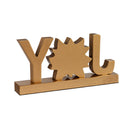 Wood "Joy" with Beaded Poinsettia Embellishment Table Decor