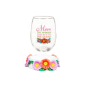 17 oz Wine Glass with Coaster, Mom, Woman, Myth Legend