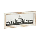 Nativity Scene Hand Painted Screen Wood Frame Wall Decor