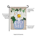 Magnolia Mason Jar Garden Burlap Flag