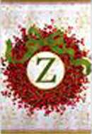 Flag, Gar, Holiday Monogram Wreath Z