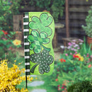 Happy St. Patrick's Day Shamrock Fabric Garden Stake