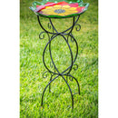 Metal Trellis Bird Bath Stand, Scroll