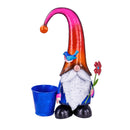 17.75"H Metal Spring Brights Gnome Garden Statuary with Planter