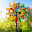 75"H Colorful Filigree Leaves Wind Spinner