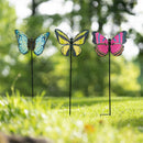 36"H Glass Garden Stake, Butterfly