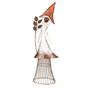 Red Metal Mushroom Fairy Statuary