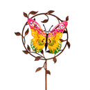 Round Butterfly Metal Plant Pick, 16", CDU