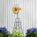 Petal & Plow Wind Spinner, Sunflower Trellis Windmill, 55"H