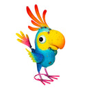 Palm Beach Garden Statue, Metal Bright & Colorful Cockatoo, 14"H