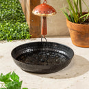 She Shed Rain Chain, Rain Chain Basin, Metal, Black Textured