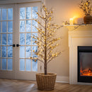 Woodland Storybook Tree Pine Cone Frosted Indoor/Outdoor LED Tree, 72"H