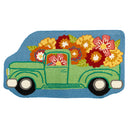 Flower Truck Shaped Hooked Rug