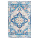 Blue with Coral Digitally-Printed Indoor/Outdoor Rug, 4'x6'