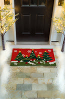 Christmas Trees Indoor/Outdoor  Hooked  Rug 24"x42"