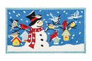 Snowman with birdhouses Indoor/Outdoor Hooked Rug 24"x42"