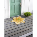 Shaped Hooked Indoor/Outdoor Rug, Yellow Daffodil,4or202