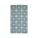Reversible Weather-Resistant Rug 3'x5', Light and Dark Blue Pattern