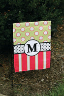 Flag, Gar, New Baskerville Peppy Monogram "F" (Black Topstitch)