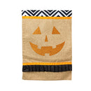 Garden Burlap Jack-o-Lantern Flag
