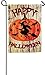 Witch on Broom Garden Suede Flag