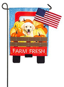 Farm Fresh Puppy Garden Linen Flag