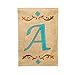 Garden Burlap Teal Monogram A Flag