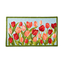Indoor/Outdoor Pink Tulips Hooked Polypropylene Accent Rug 24"x42"