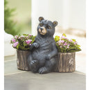 Evergreen Statuary,Faux Stone Bear Statue Double Planter