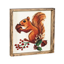 Woodland Storybook Wall Decor, Wood & Textile, Beaded Squirrel, 8" L x 18" H