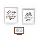 Wood Framed D√©cor, Set of 3 "Happy Holidays" "Let Your Heart Be Light" "Tis the Season"