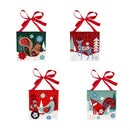 8" H x 8" L Mini Canvas with Plaid Ribbon,Holiday Animals