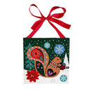 8" H x 8" L Mini Canvas with Plaid Ribbon,Holiday Animals
