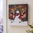 LED Snowman & Reindeer Canvas 20"W x 20"H