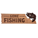 Wood and Metal Sign, Lake & Lodge, 8" H x 23" L
