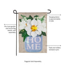 Magnolia Mason Jar Garden Burlap Flag