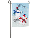 Snow Friends Garden Burlap Flag