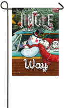 Christmas Ride Garden Suede Flag
