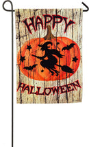 Witch on Broom Garden Suede Flag