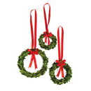 NAPA Home & Garden, BOXWOOD WREATHS WITH RED RIBBONS, SET OF 3