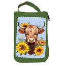 Highland Cow and Sunflowers Compact Tote Bag